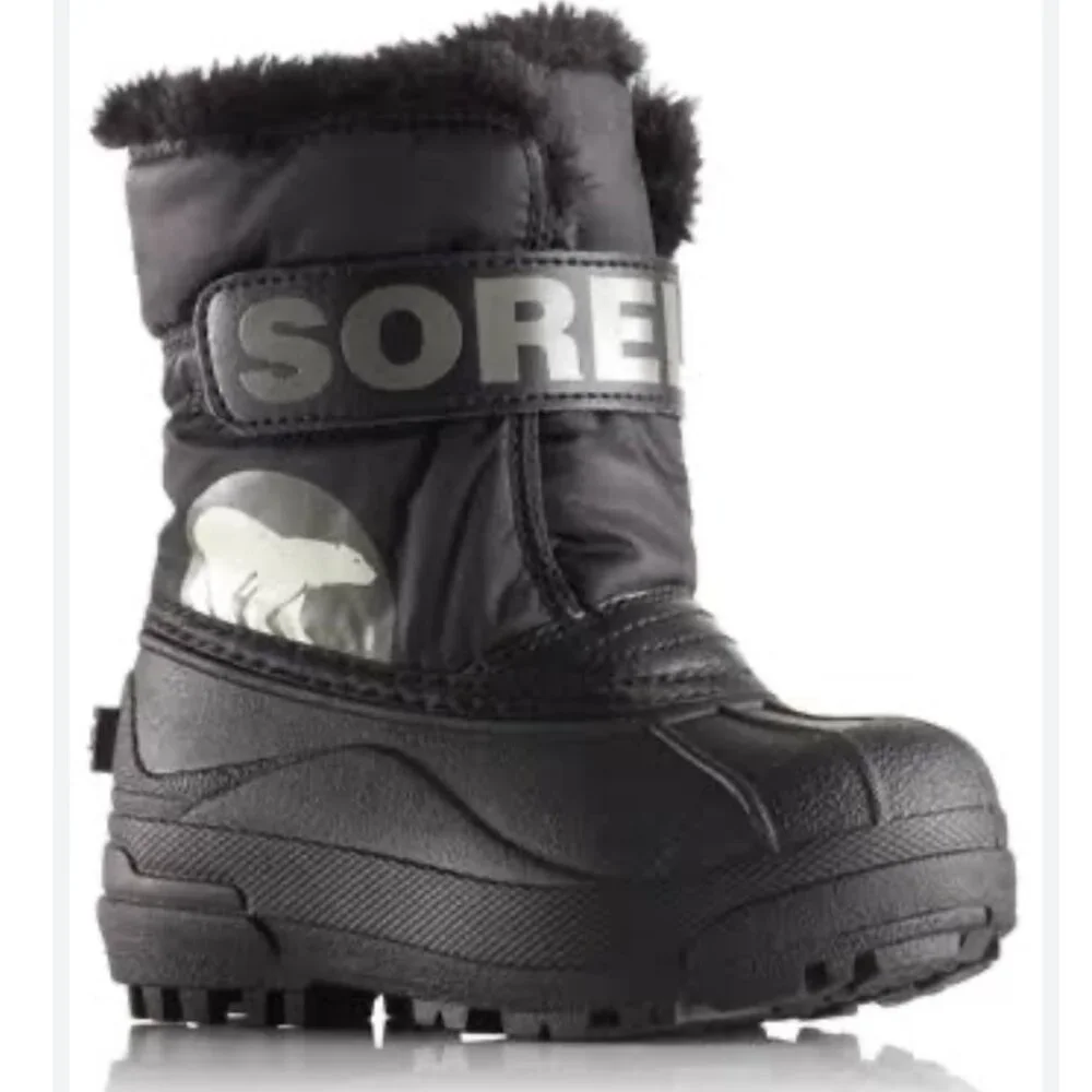 Sorel Toddler‎ Snow Black Charcoal Commander Boot Size 4 NWOT